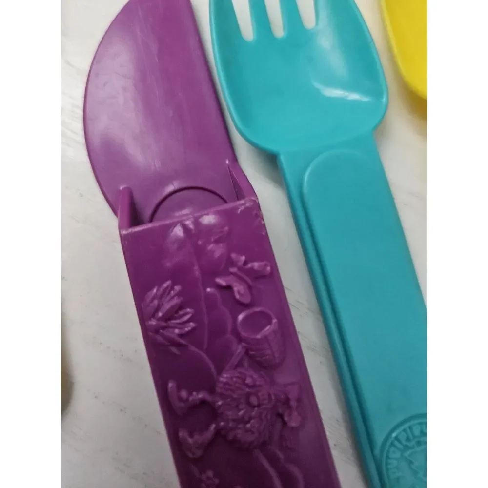 Vintage 1989 McDonalds Camp McDonald Land Fork Knife‎ Spoon Set 3 Pc
